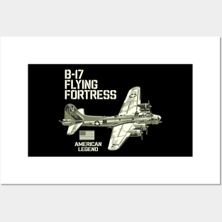 B-17 Flying Fortress Aircraft USAF Plane American Legend Posters and Art